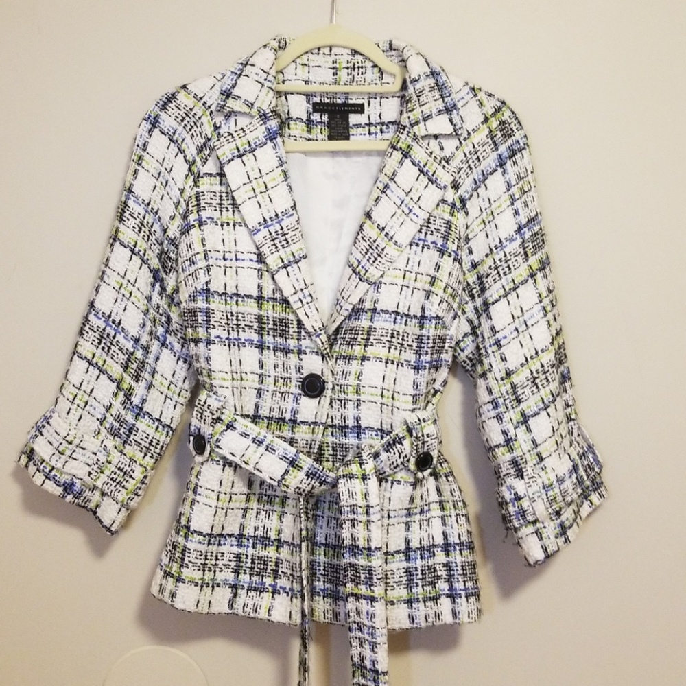 Grace Elements Tweed Blazer Jacket - image 1
